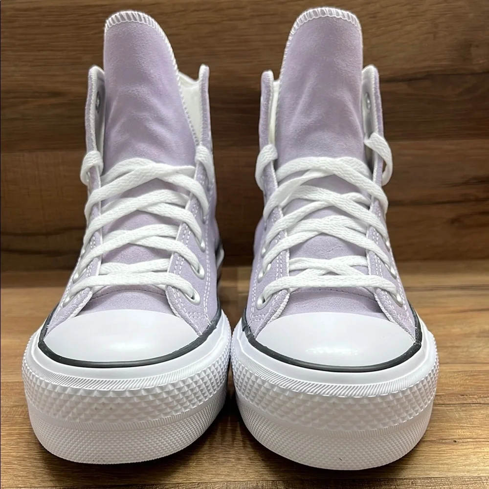 Converse Purple and White High-Top Sneakers